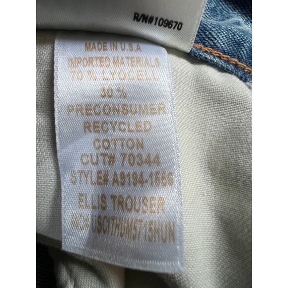 AGOLDE WOMENS 32 ELLIS TROUSER HIGH RISE ANKLE WIDE JEANS BAFFLE BLUE NEW - Picture 12 of 13